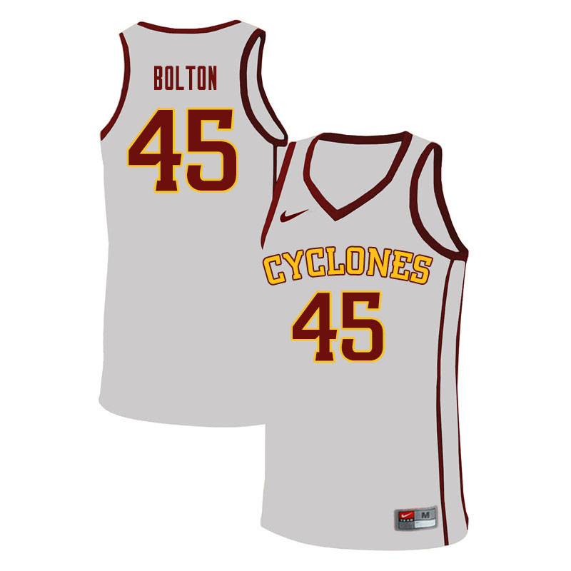 Men #45 Rasir Bolton Iowa State Cyclones College Basketball Jerseys Sale-White